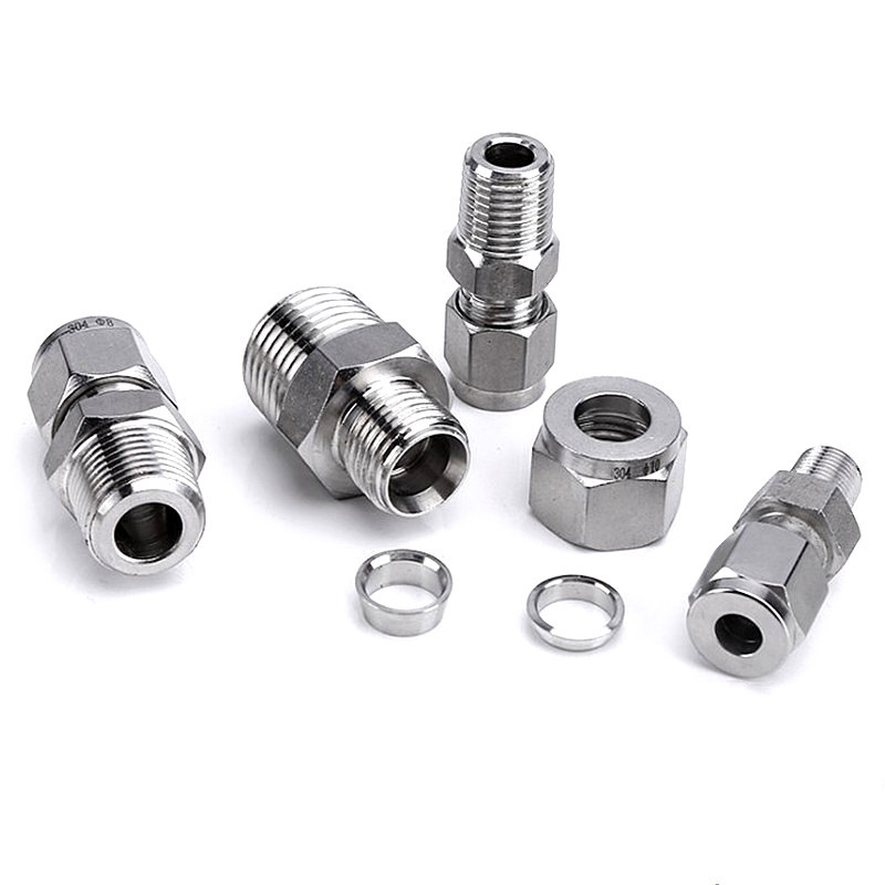 304/316不锈钢卡套式直通终端接头ZG/NPT/R/G/RC1/8 1/4 3/8 1/2