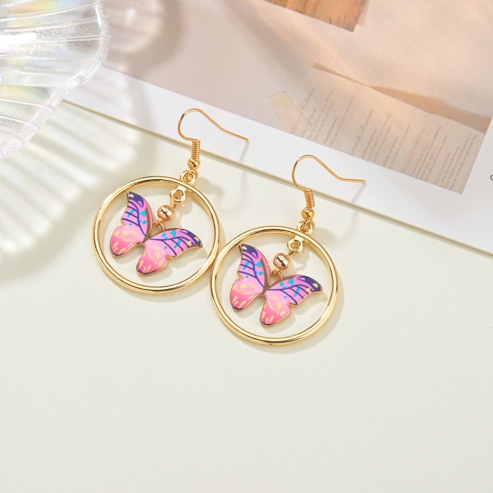 Cute Gradient Painted Butterfly Earrings display picture 6