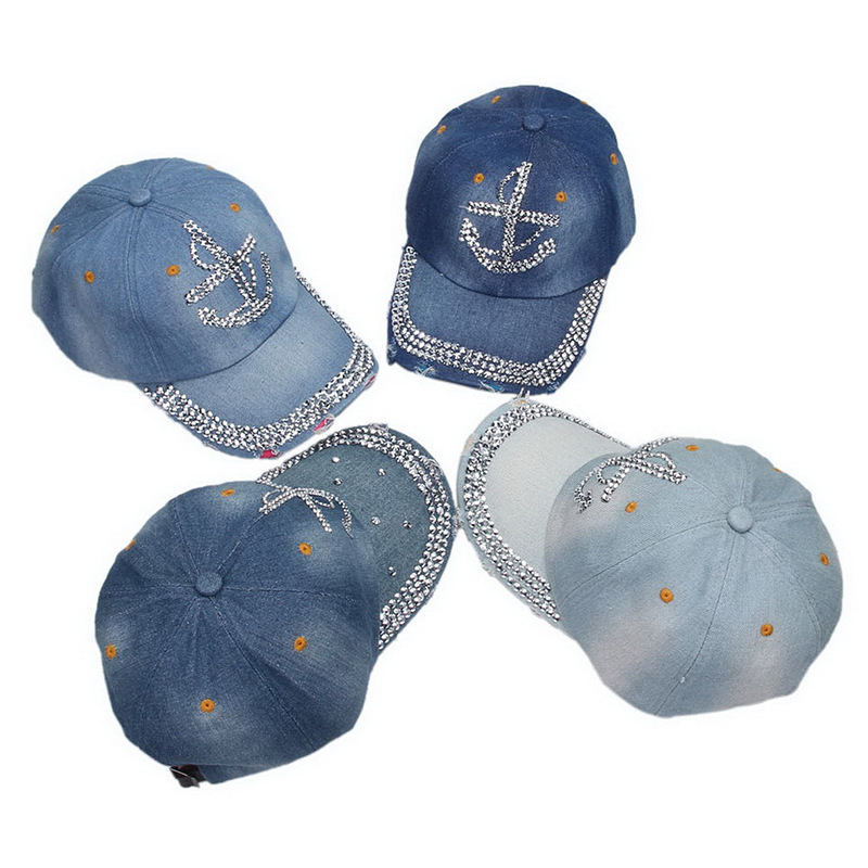 Star, Crown, Skull Pattern Summer, Spring, Autumn Season Unisex Hip-Hop Punk Star Crown Skull Rhinestone Pearl Flat Eaves Baseball Cap