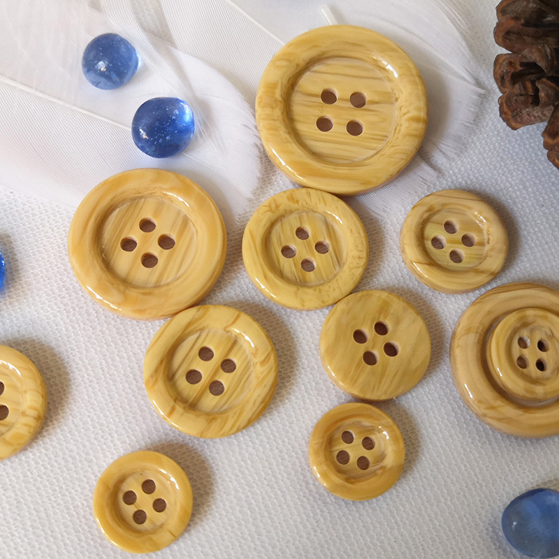Manufactor Wood Button woodiness overcoat coat button Wood resin Rounded edges button