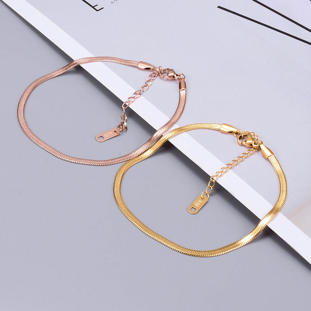 Heart 304 Stainless Steel Titanium Steel 18K Gold Plated Rose Gold Plated No Inlaid Anklet In Bulk display picture 11