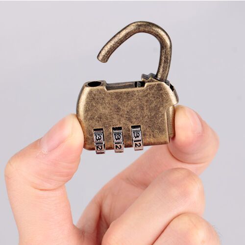 Retro password lock bag zipper suitcase lock cartoon gym locker wine jar small password lock padlock