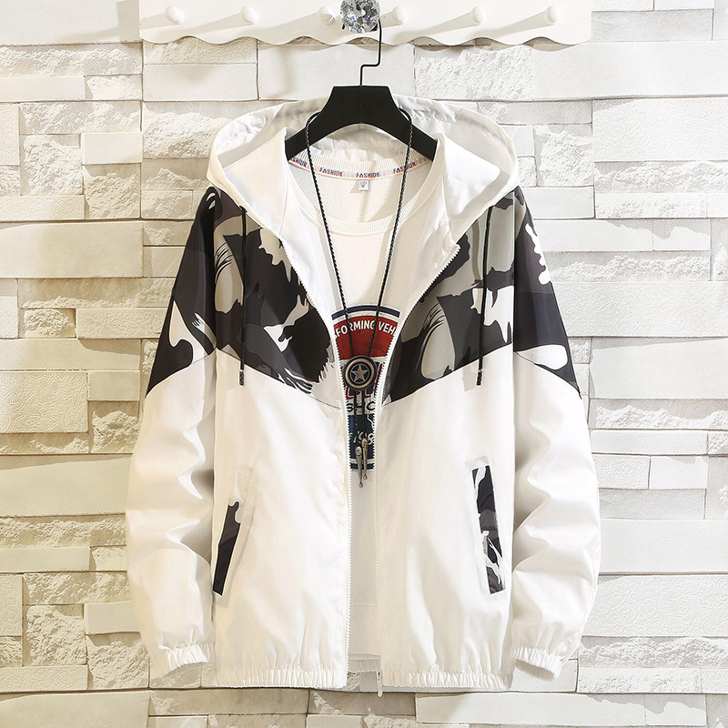 2020新款潮流运动夹克男秋季 印花迷彩青少年户外连帽衫 男士外套|ms