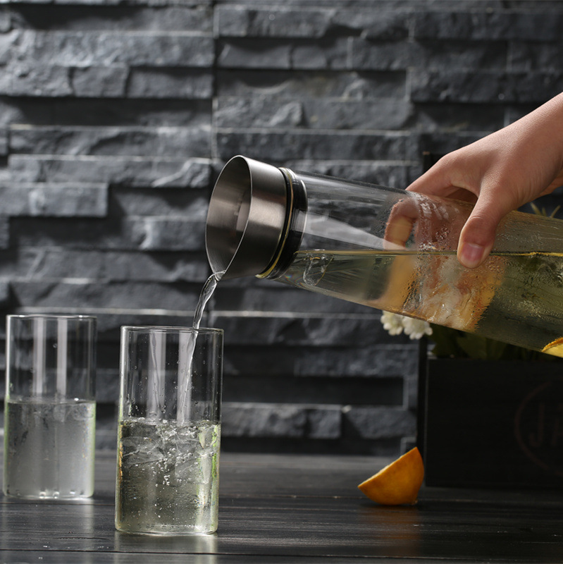 Botella de agua fría de gran capacidad hogar anti-fuga lateral botella de agua fría con tapa de acero inoxidable