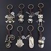 Retro robot, bronze keychain, hat, pendant, Birthday gift, wholesale