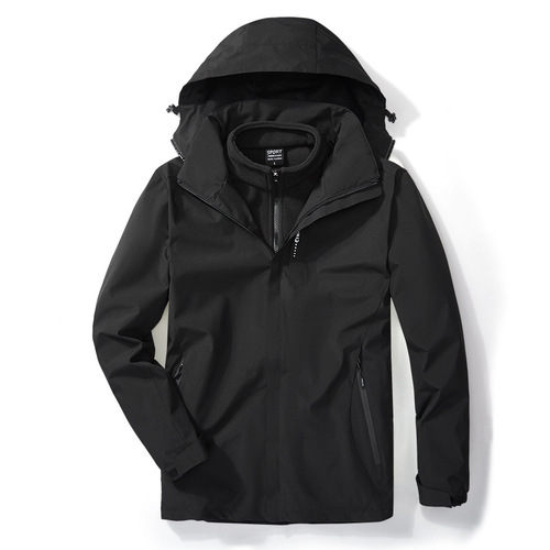 Outdoor Jacket Men's Three-in-One Jacket Women's Polar Fleece Liner Waterproof Cold Resistant Warm Work Clothes Customized