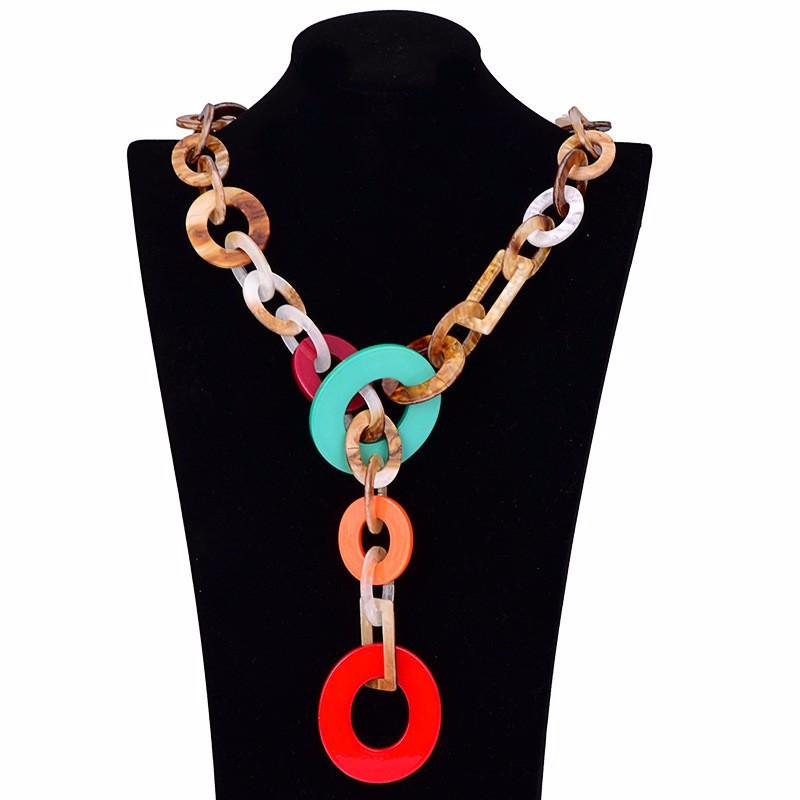 Women's Gender Retro Bohemian Classic Style Geometric Resin Women's Necklace