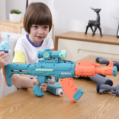 蛋寶樂八音槍聲音發光電動磁力百變拼裝玩具槍仿真槍男孩兒童禮物