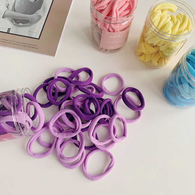 Korean Color Gradient Hair Ring Box Towel Ring Seamless High Elastic Hair Rope Set  Wholesale display picture 7