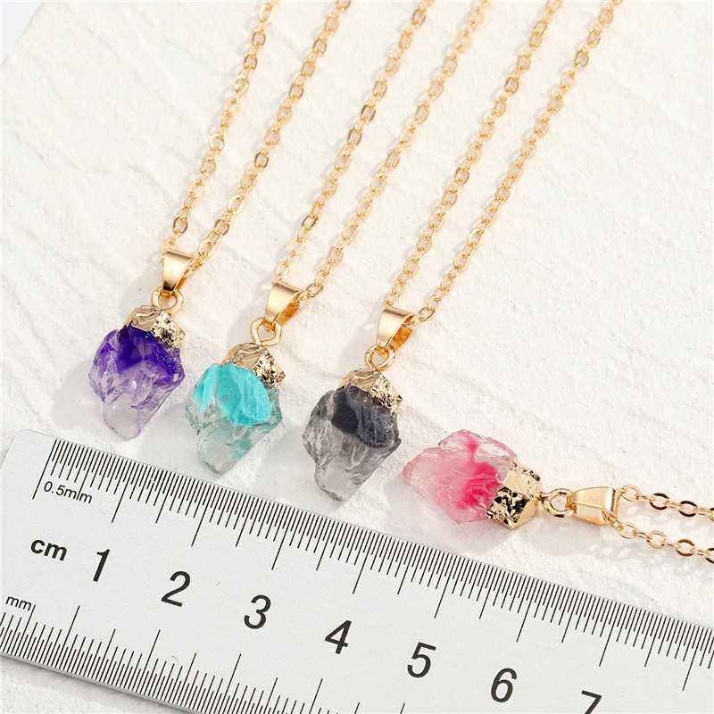 imitation natural stone resin pendant necklace
