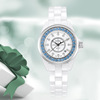 White hypoallergenic fashionable trend waterproof ceramics, women's watch