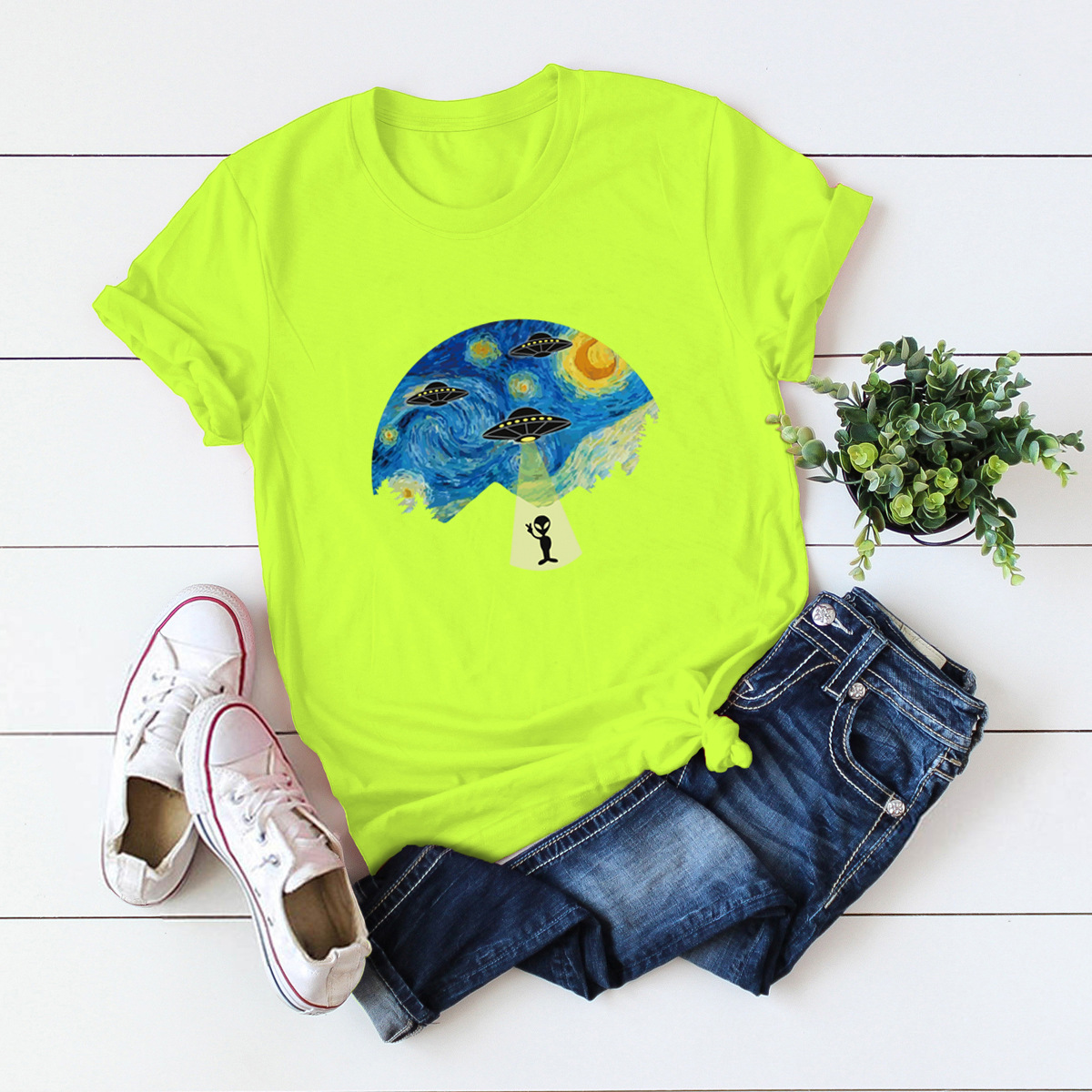 Women's Short Sleeve T-shirts Printing Casual Fashion Printing display picture 11