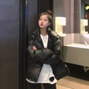 大码女装冬季2020新款韩版棉衣棉服女pu皮面包胖mm加厚外套