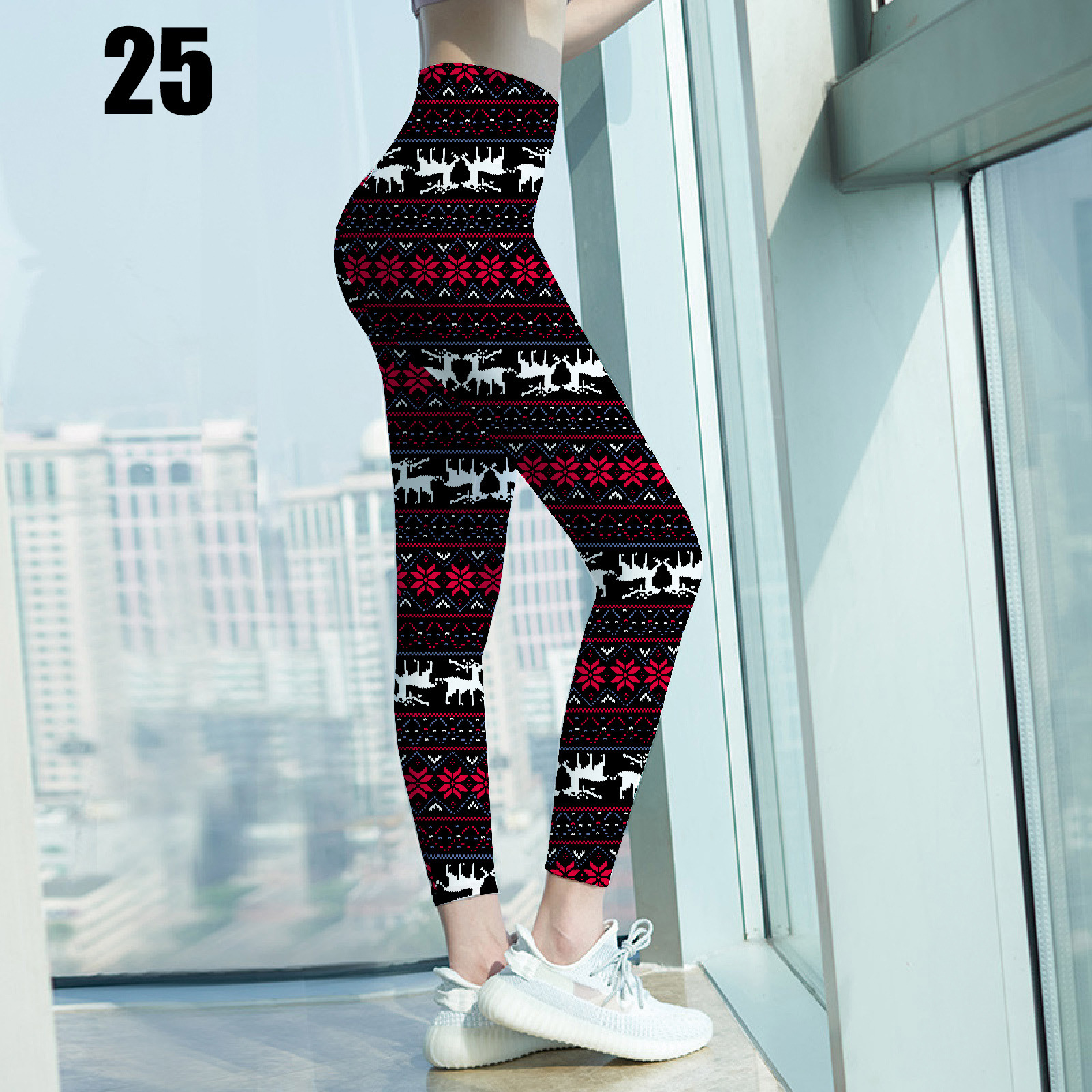 Simple Style Snowflake Spandex Polyester Ankle-length Leggings display picture 12
