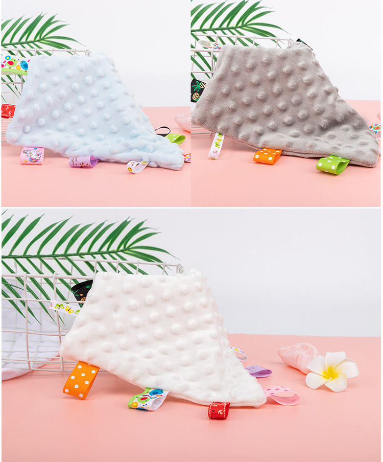 Solid Color Pattern Children Unisex Solid Color Flannel Handkerchief Toy