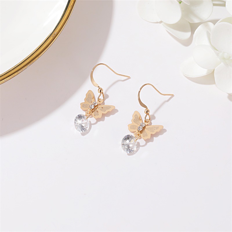 New Earrings Butterfly Zircon Earrings Short Earrings Fashion Simple Earrings Wholesale Nihaojewelry display picture 5