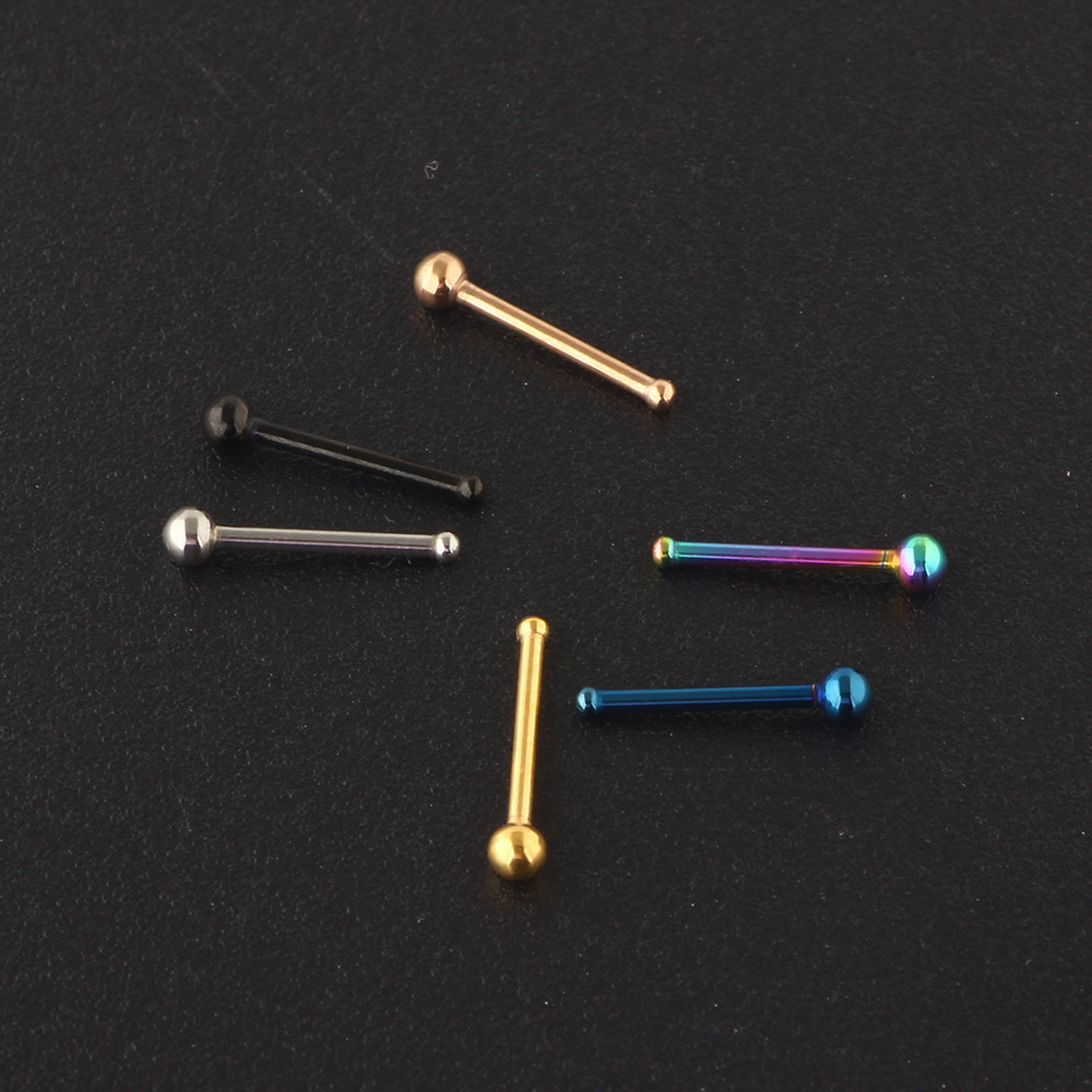 Simple Style Solid Color Stainless Steel Nose Studs 1 Piece display picture 1