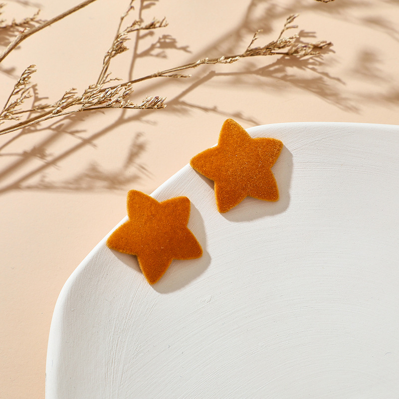 Simple And Playful Style Spring And Summer Sweet Japanese Cute Retro Hong Kong Style Five-pointed Star Earrings Wholesale Nihaojewelry display picture 5