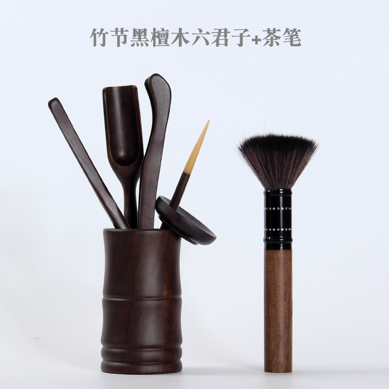 대나무 에보니 여섯 신사 + 티 펜