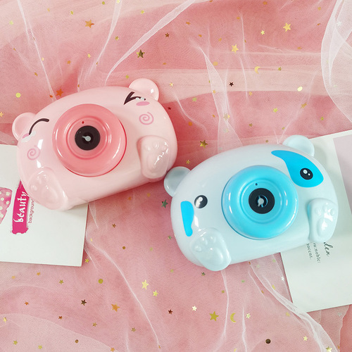 Electric piggy bubble machine toy same style internet celebrity girl heart children cartoon Gatling bubble gun