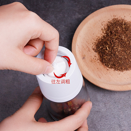 Pepper grinder manual freshly ground sesame black pepper particles home kitchen glass seasoning jar Japanese grinding bottle