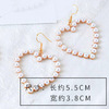 Japanese retro earrings heart shaped heart-shaped with bow from pearl, Korean style