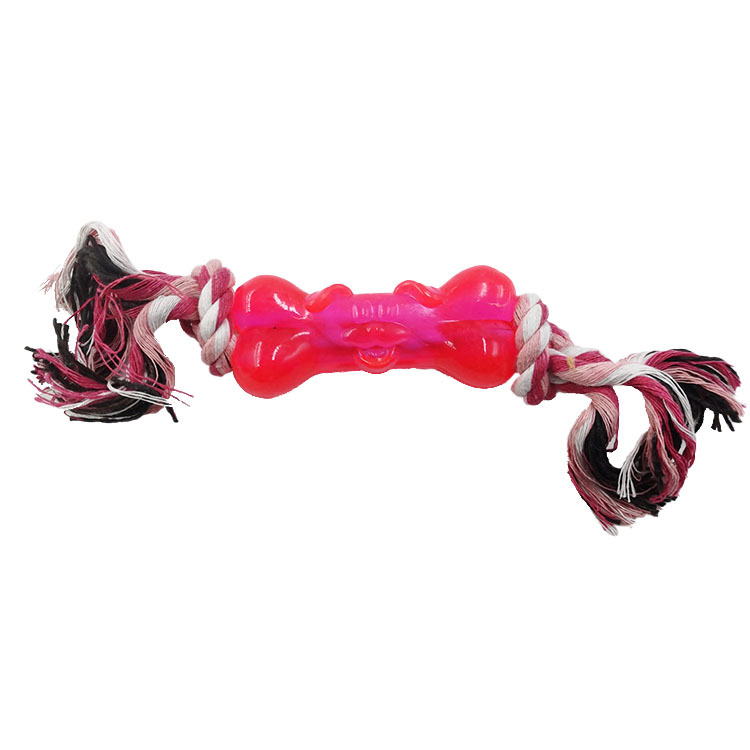 Suministro directo de fábrica TPR cuerda para mascotas perro de juguete cuerda de molienda nudo hueso perro de juguete perro entrenamiento perro Limpieza de dientes cuerda de mordida