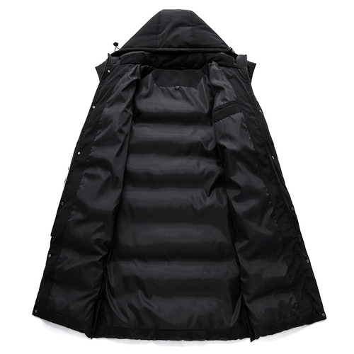 Winter New Style Sports Flannel Coat Couple's Long Length Knee-Length Down Flannel Coat for Men, Customizable with Polo Printing for Manufacturers