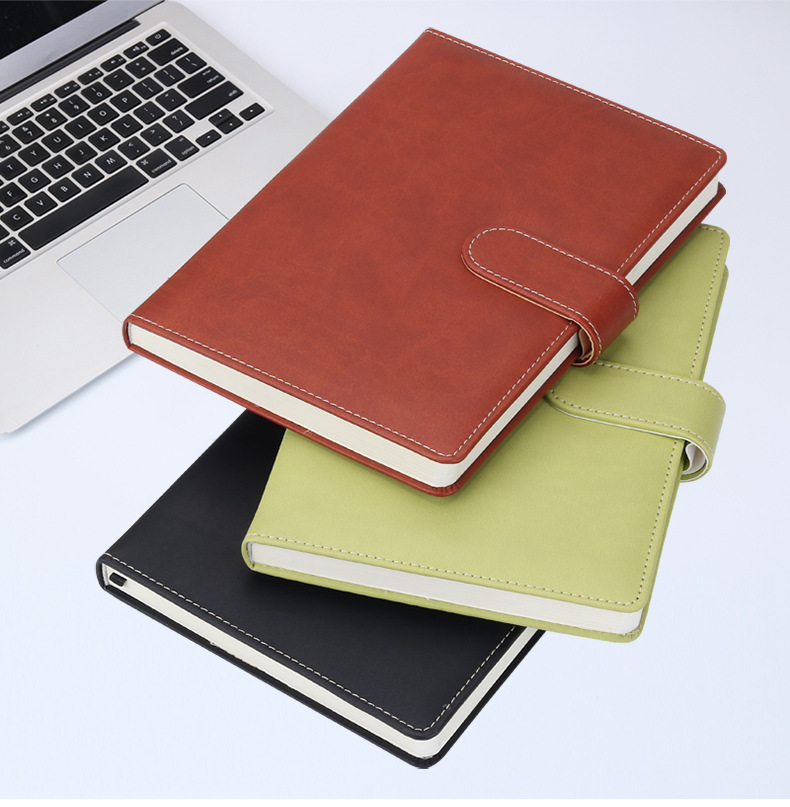 1 Piece Solid Color Learning Pu Leather Preppy Style Notebook display picture 2