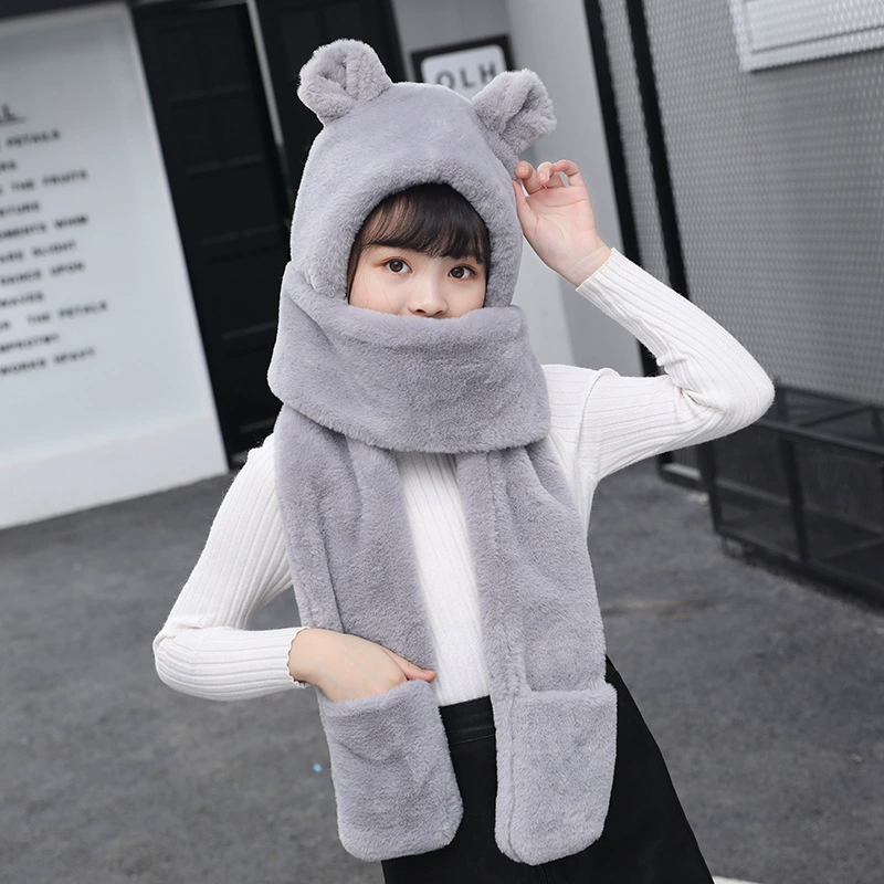 Winter children's warm set, three dimensional hat, scarf, gloves, 3 piece set