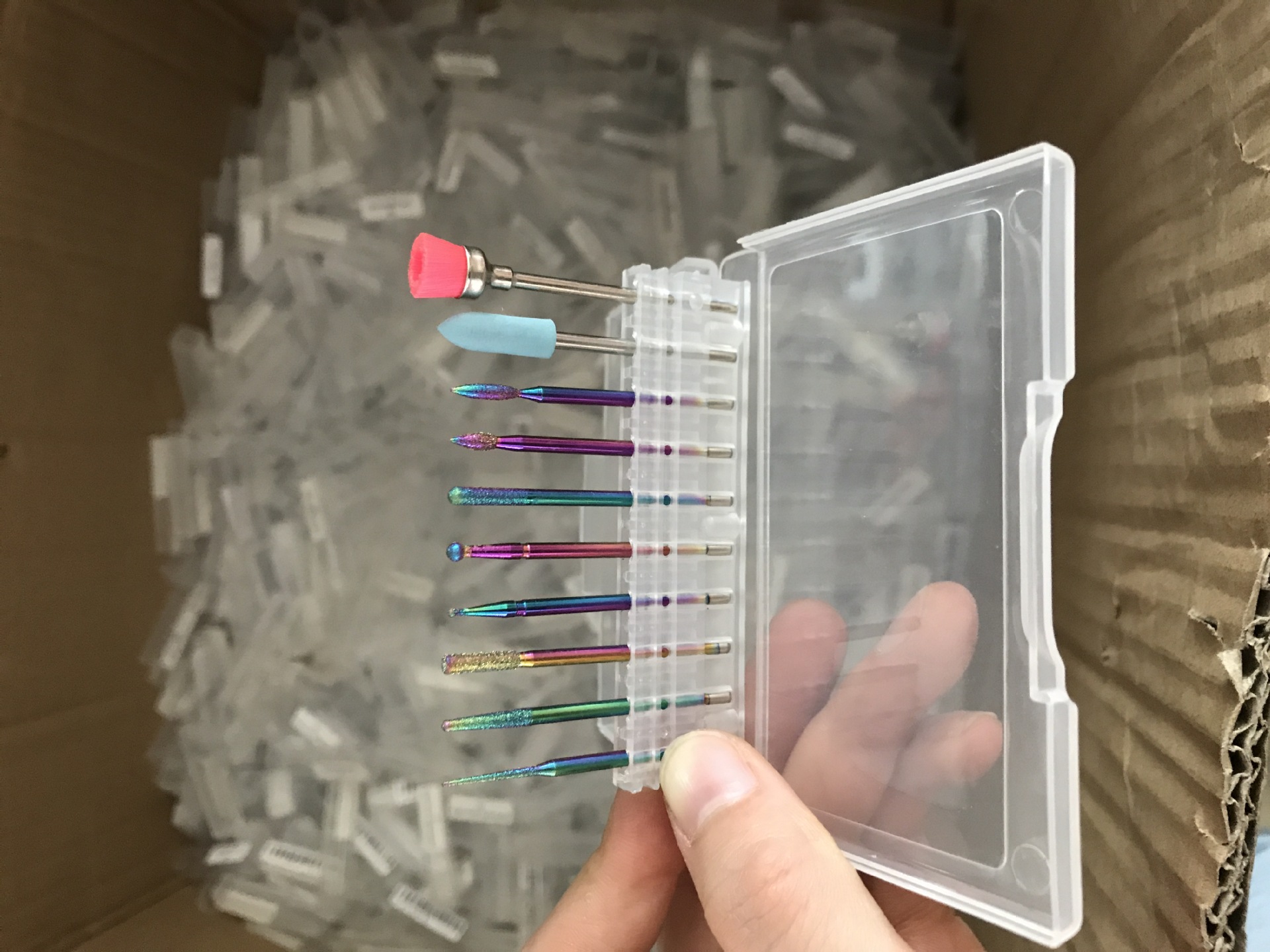 Manicura transfronteriza nuevo camaleón Chapado en color Emery 10 traje de cabeza de molienda de alta gama removedor de uñas herramienta de cabeza de molienda