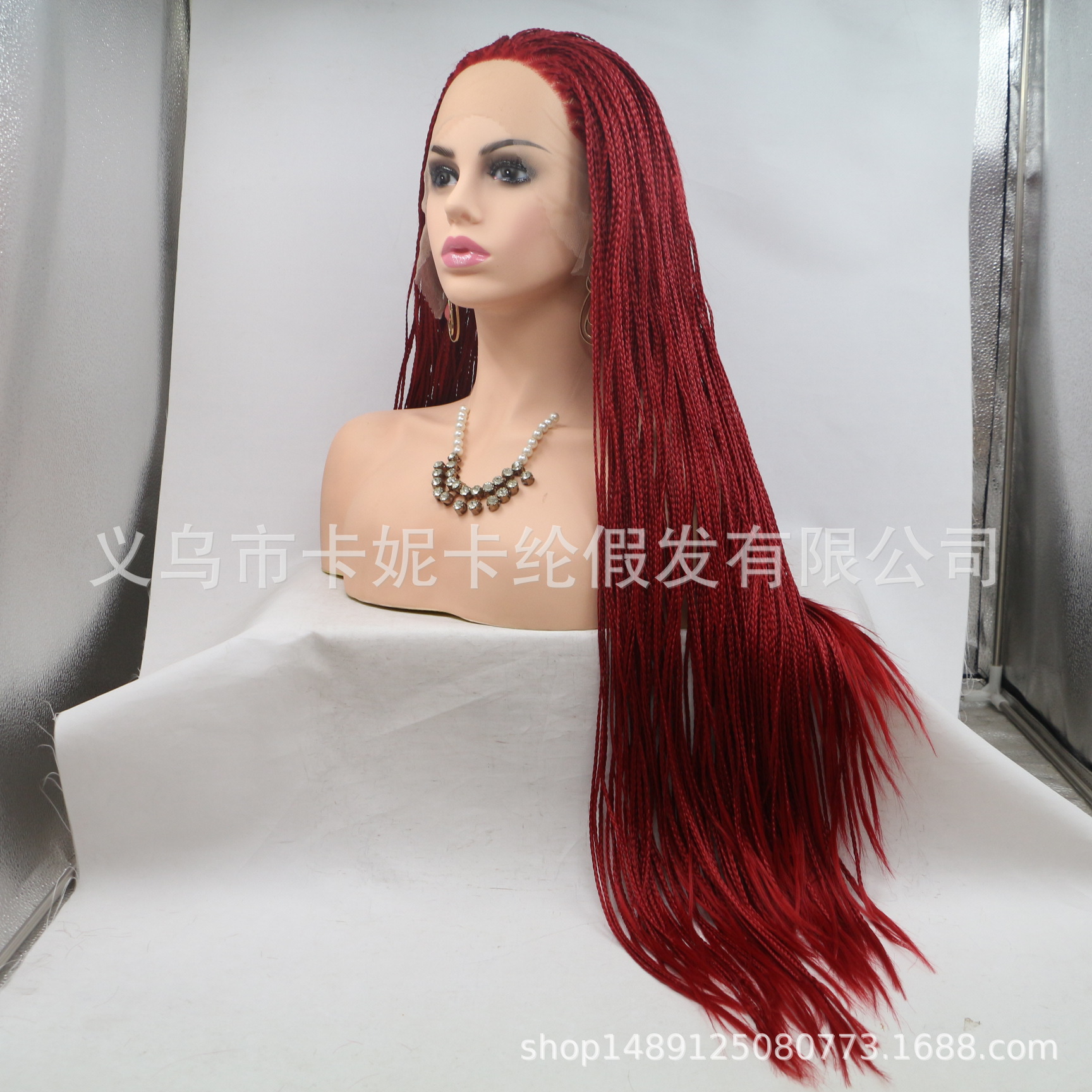 Peluca trenzada de tres hebras de moda europea y americana