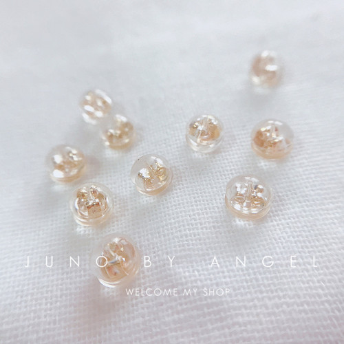 925 sterling silver plated with 14K gold, white gold, rose gold, color-preserving gold-covered ear plugs, silicone plastic accessories, ball ear stud plugs