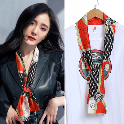 Su Ming Yu Chen Yao Same item Strip Silk scarf Spring and autumn payment Western style All-match fashion decorate Scarf scarf