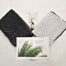 工厂专业生产毛毯出口日本100%针检黑白圆点包边工艺膝盖毯披肩