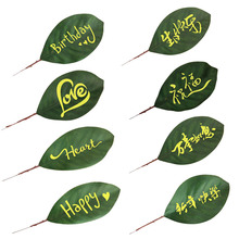 欧式ins 仿真叶片玉兰叶胶片 跨境婚礼签名插花配件 厂家直销