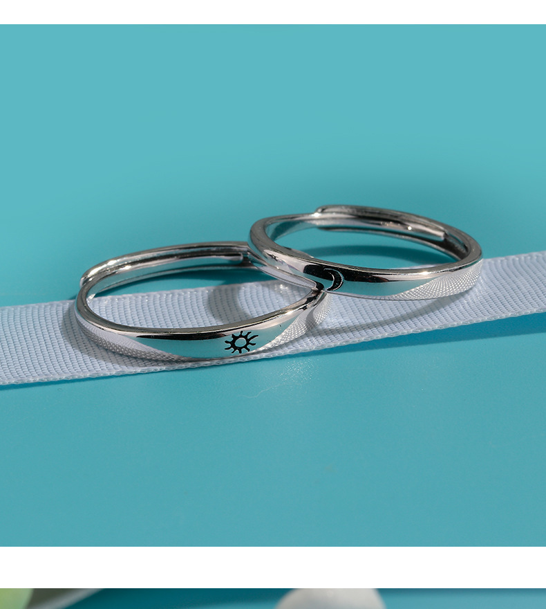 Simple Style Sun Moon Copper Plating Rings 1 Piece