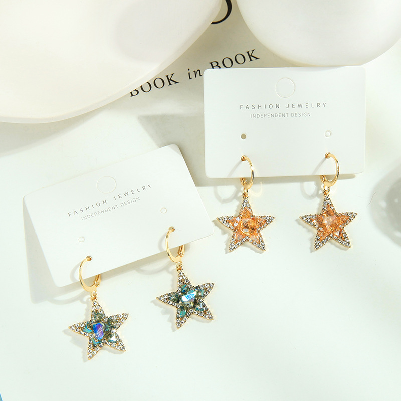 e021511 Korean Edition originality Simplicity A small minority Earrings senior Ear Studs temperament Diamond star Earrings