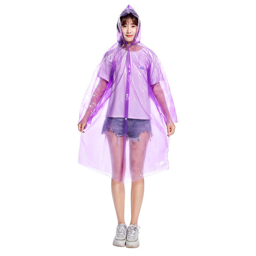 Thickened Disposable Raincoat for Adults | Transparent Cardigan-Style Raincoat | Portable, Snap-Open Design for Rafting & Travel | One-Piece Poncho