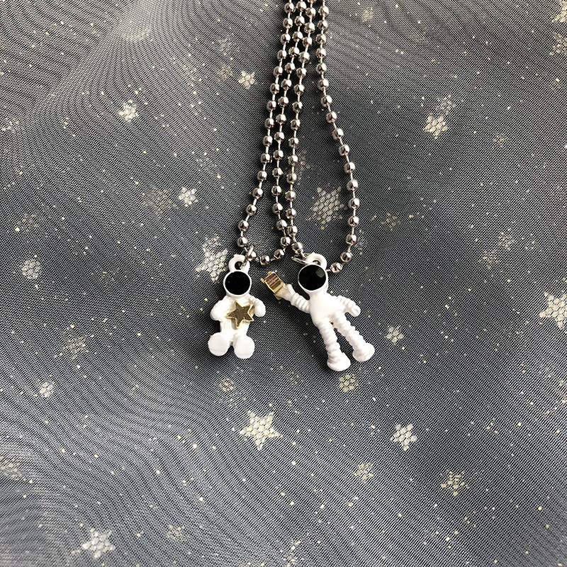 INS Style Astronaut Alloy Plating Unisex Pendant Necklace 1 Piece