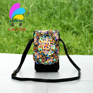 Ethnic shoulder bag, wallet, one-shoulder bag, 2020, ethnic style, with embroidery