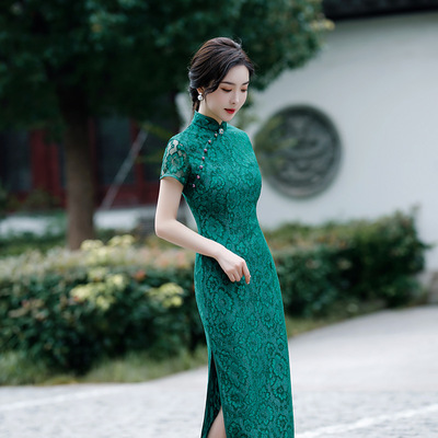 Chinese Dress cheongsam for womenLeichang cheongsam show party dress national bud cheongsam