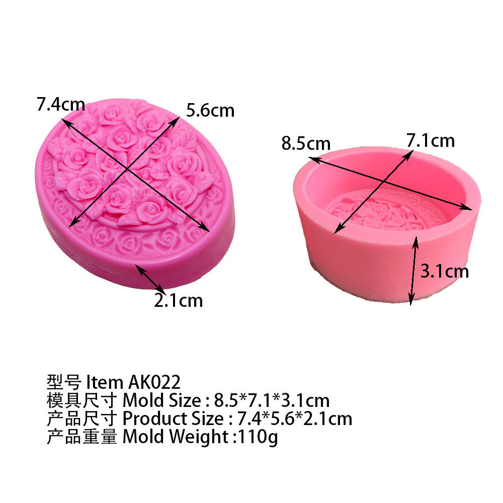 Silicone mold contains rose