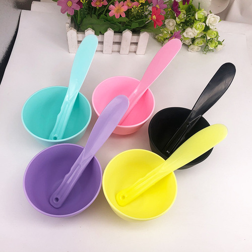 Beauty Silicone Mask Bowl Set Mask Adjusting Bowl Soft Mask Stick 2-piece Set DIY Homemade Tools Beauty Salon Supplies