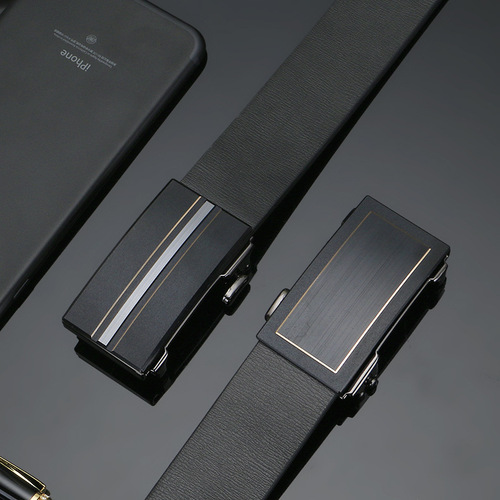 Dulilu inner wear automatic buckle belt men's genuine leather belt cowhide Korean style casual men's belt wholesale