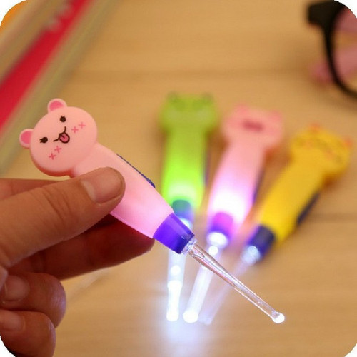 Cartoon ear scoop luminous ear picker tool children's cartoon cute animal cleaner luminous transparent ear scoop