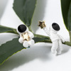 Space silver needle, astronaut, cute earrings, silver 925 sample