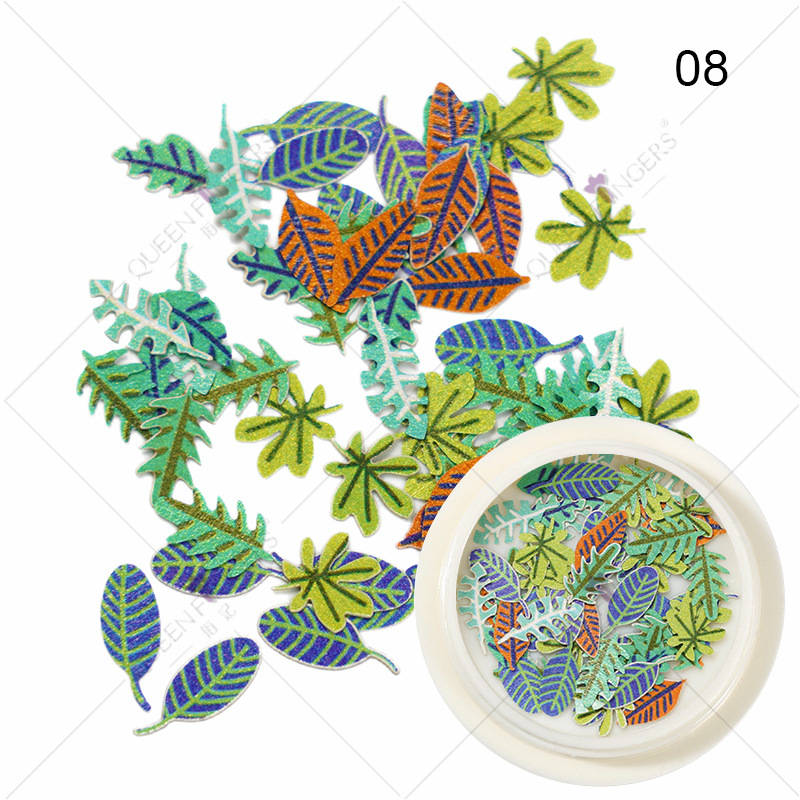 Joyas de manicura de la princesa inswind coloridas flores y hojas pájaros mariposas primavera serie de pulpa de madera parche de manicura