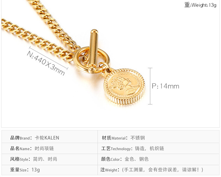Wholesale Queen Coin Stainless Steel Necklace Nihaojewelry display picture 1