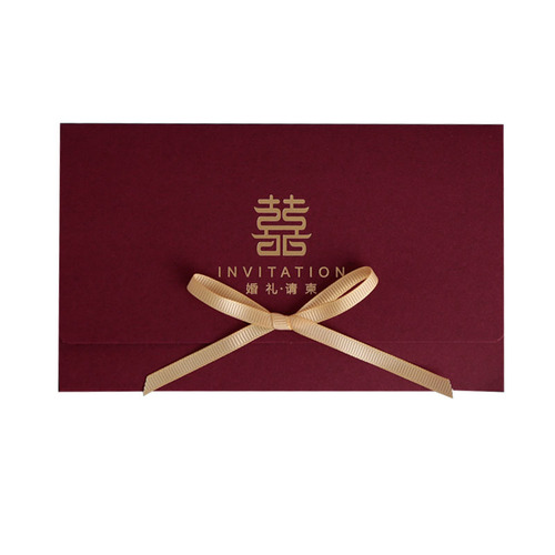 Creative Chinese-style red wine wedding invitation, custom-made for online influencers,  wedding invitation manufacturer, wholesale.